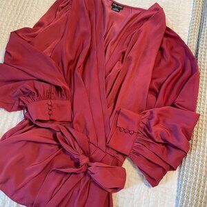CITY CHIC Opulent Wrap Top - carmine